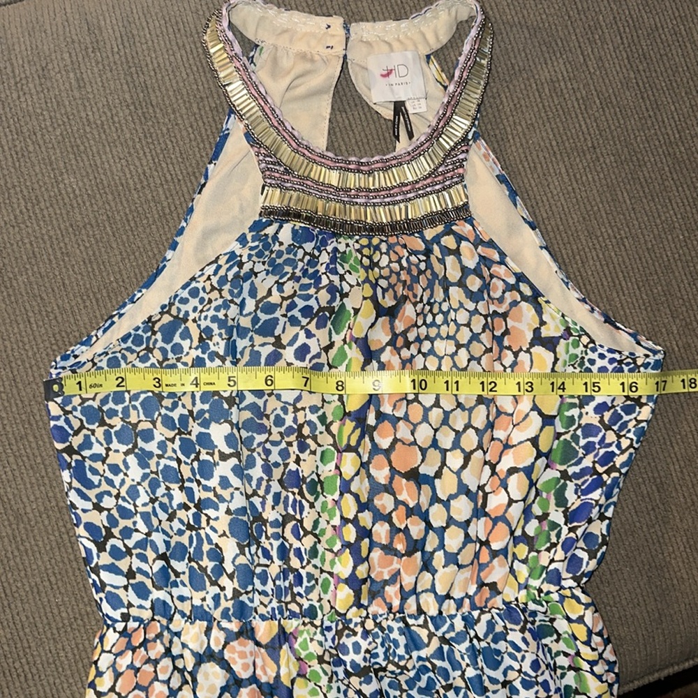 HD in Paris by Anthropologie Myacamas beaded halter maxi dress Blue & gold multi - Picture 8 of 10